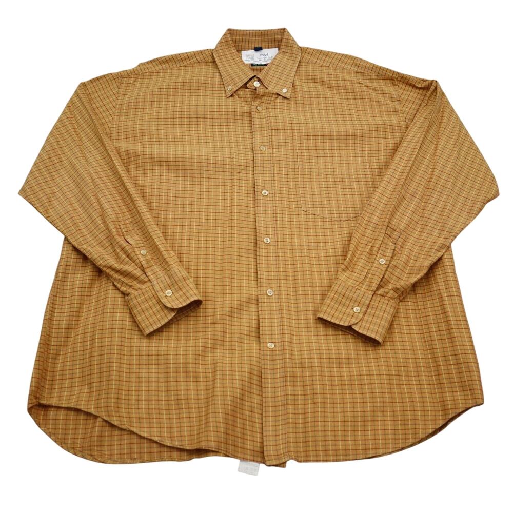 Jeff Rose Shirt Mens XL Yellow Gingham Long Sleeve Button Up Collared Casual Top